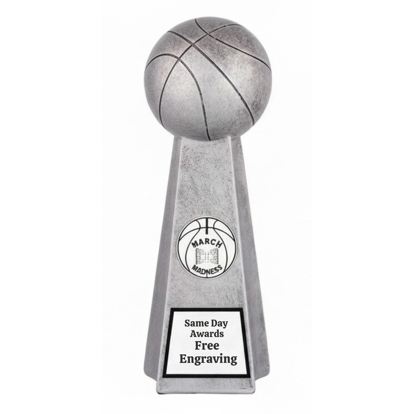 Same Day Awards March Basketball Madness Bracket Trophy with Free Engraving 10 Inch Award for Bracket Winner College Basketball Tournament Challenges Office Pools (10")
