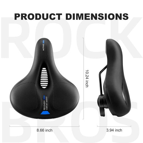 ROCKBROS Bike Seat Cushion for Men Women with Handle & Ergonomic Design -3 Zone Concept Bike Saddle, Soft Wide Waterproof Mountain Bicycle Accessories