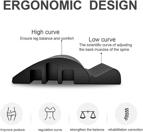 Pilates Spine Corrector Wedge, Detachable EPP Arc Foam Massage Table, Back Pain Relief, Balance Core Strengthening and Stretching