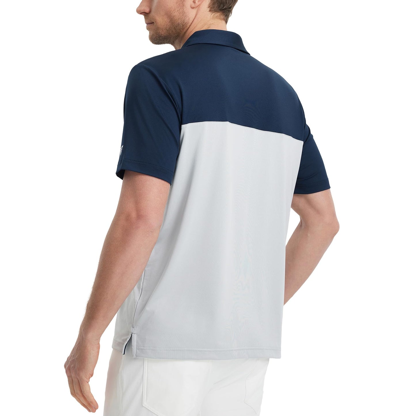 M MAELREG Golf Polo Shirts for Men Regular Fit Short Sleeve Lightweight Chest Print Business Casual Collared Shirt