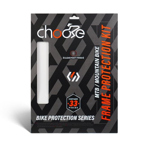 Chooee Mountain Bike Frame Protection Kit,33 Pieces MTB Bicycle Frame Protector Decals-Frame Protection Wrap Film for Upper/Lower Tubes, Chainstay,Cable Wear,Protect Bike from Scratches and Dings.