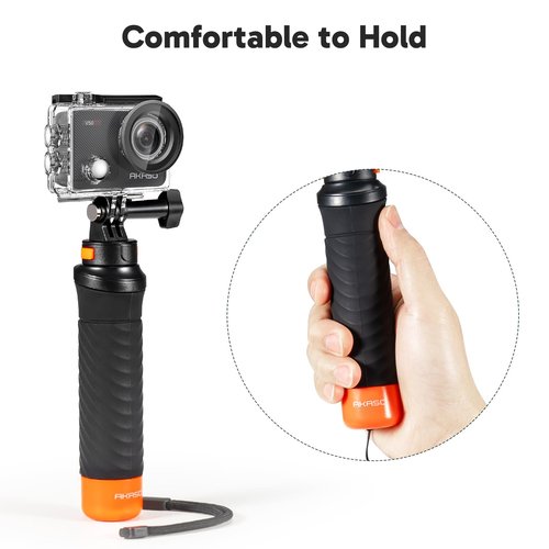 AKASO V50X Native 4K30fps WiFi Action Camera with EIS Touch Screen 4X Zoom 131 feet Waterproof Camera Support External Mic Remote Control (with Floating Hand Grip and Carry Bag)