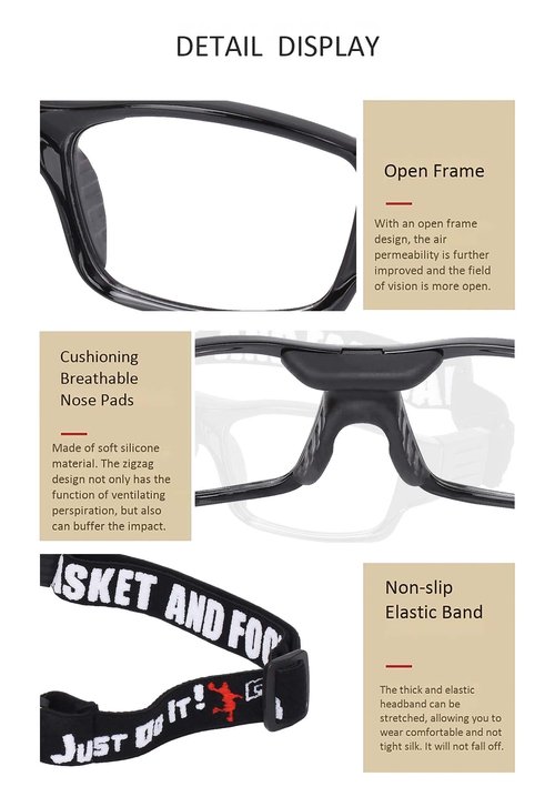 SooGree Sport Glasses Goggles for Men Women Basketball Football Sport Goggles Anti Fog Shock Collision Wearable Safety Goggles