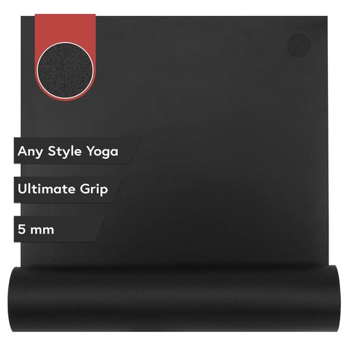 Manduka GRP Adapt Yoga Mat 71" - 5mm | Ultimate Grip | Sweat Ready for Any Style of Yoga | 71 x 24 inches | Jet Black