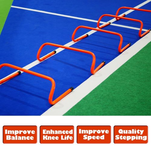 Bsenogou 6" Agility Training Speed Hurdles, Agility Plyometric and All Purpose Speed Training Hurdle Equipment for Athletes, Soccer, Basketball, 4 Pack