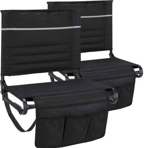 Dodometrek Stadium Seats with Back Support, Portable Folding Bleacher Seat, 400lb Capacity, 2pcs.