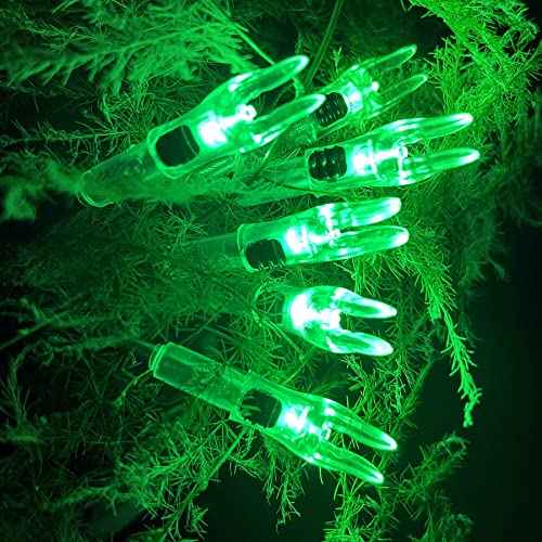 6PCS X Lighted Nocks for Arrows with .204 .233 .244 .246 Inside Diameter with H, S, GT Bushings High-Visibility LED Arrow Nocks, ON/Off Switch Included