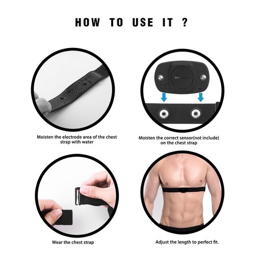 Heart Rate Monitor Chest Strap Replacement for Polar H10 Polar H9 Polar H7, Adjustable HRM Soft Replacement Chest Strap Compatible with Heart Rate Sensor(Black)