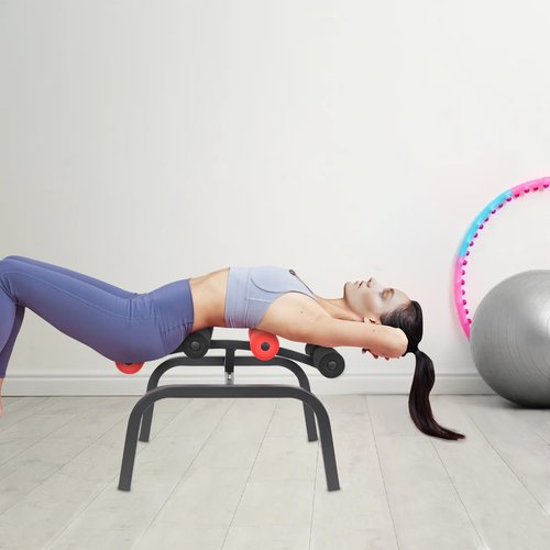 LIWBYYG Mini Inversion Table, Back Stretcher with Back Massage Roller Portable Back Stretcher Rotation Inversion Table for Pain Relief, Adjustable Angle, 352.74lbs Capacity