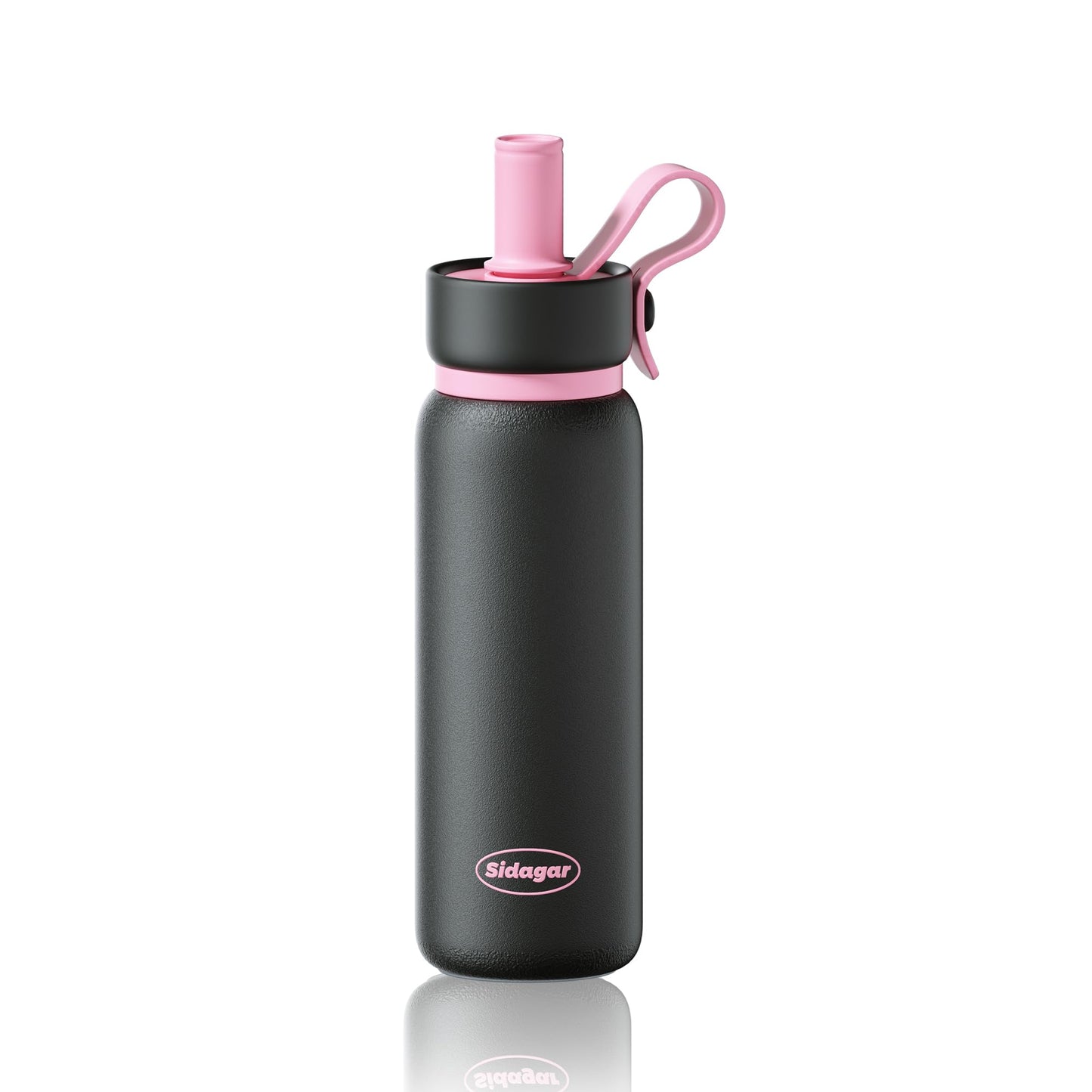 Sidagar 24 oz Tumbler, Insulated Coffee Mug with Lid and Straw, Leak Proof Portable Travel Cup, for Hot and Cold Drinks Drinks Flask for Women Black