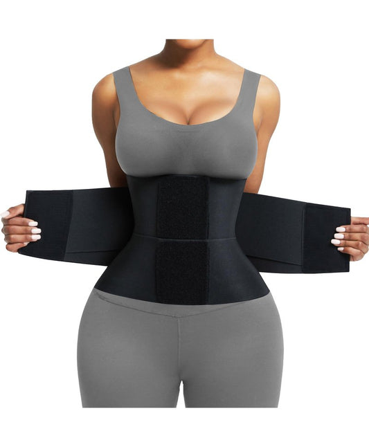 FeelinGirl Workout Waist Trainer Underbust Corsets Cincher Belt Hourglass Corset Body Shaper for Women Black L