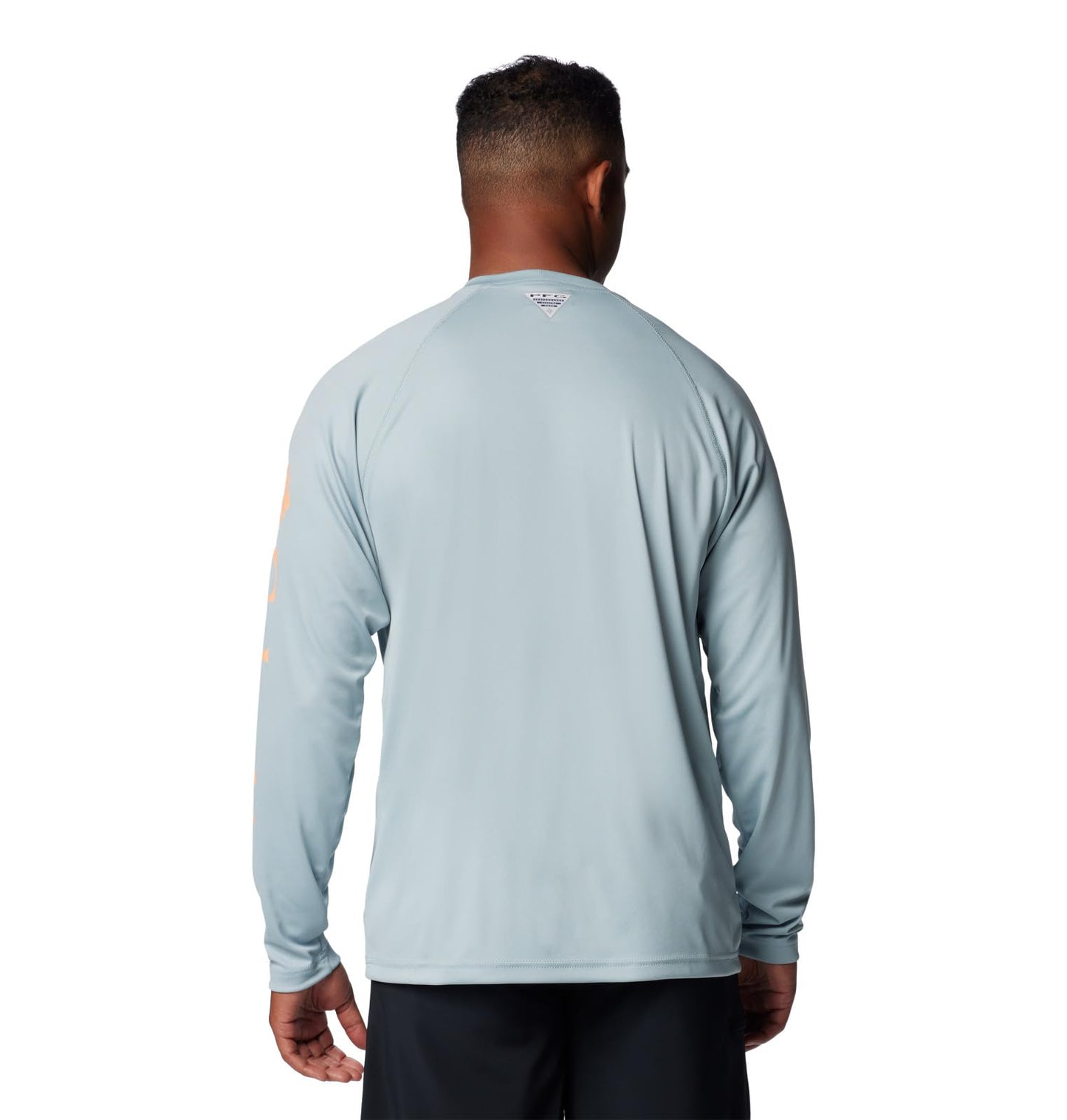 Columbia Men's PFG Terminal Tackle Long Sleeve Fishing Shirt, Crushed Blue/Bright Nectar Logo, 5X Tall