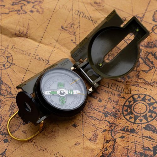 Waterproof Multifunctional 1pc Survival Compass - Portable ABS Material, No Battery Required - for Hiking, Camping, and Travel