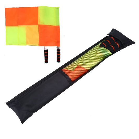 2Pcs Referee Flags, Athletic Soccer Referee Flags Soccer Officiating Flags, Referee Linesman Flag with Storage Bag for Sports Match Soccer Football Hockey Training Soccer Accessories Linesman Flags