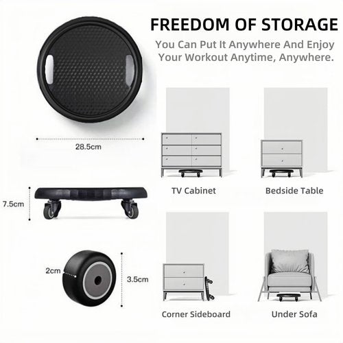Ab Roller Wheel, Women's Multifunctional Abdominal Wheel Board with Mat,360° Rotating,for Home Gym, Full Body Fat Burning & Abdominal Training - Portable Fitness for Women (Black)