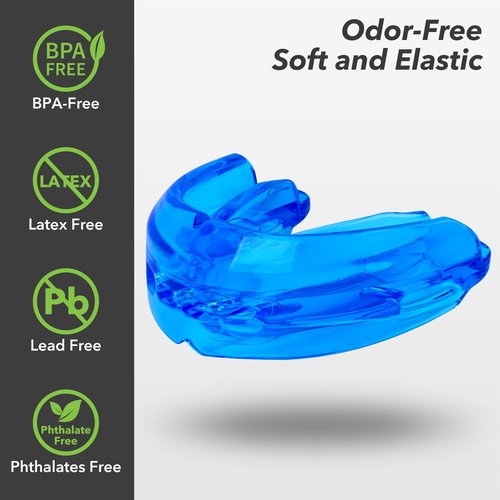 Mouth Guard Sports Youth Adult, Mouthguard for Braces Sparring Mouth Guard,Double Braces, Soft, No Boiling Required, Football, Taekwondo, Jujitsu and Karate.