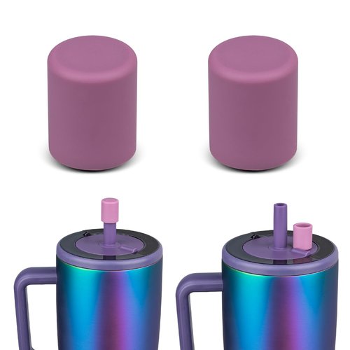 VANEST 2 Pack Magnetic Straw Caps Compatible with BrüMate All Era and Resa Tumblers, Silicone Straw Caps Toppers Compatible with Brumate Accessories, Straw Covers Protectors BPA Free (Purple)