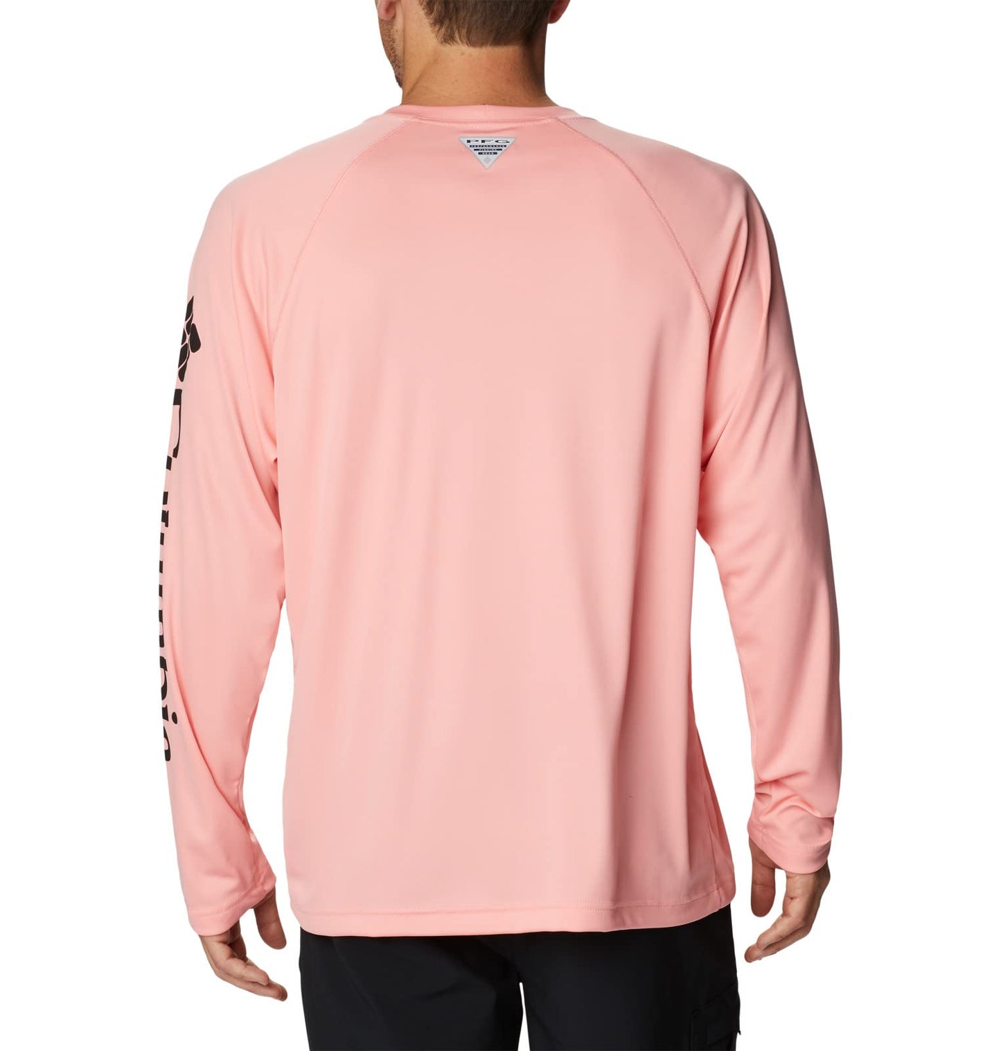 Columbia Men's Terminal Tackle Long Sleeve Fishing Shirt, Sorbet/Black Logo, 5X Tall