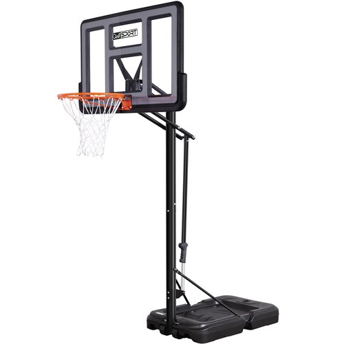 AWII SPORT Portable Basketball Hoop Outdoor, 4.8-10FT Height Adjustable Basketball Hoop Goal System with 44-48 Inch Impact Backboard and Portable Wheels for Adults