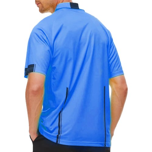 Soccer Referee Shirt Jersey Kit Official Short Sleeve Ref Shirts Uniform Halloween Costume for Men & Women Blue M