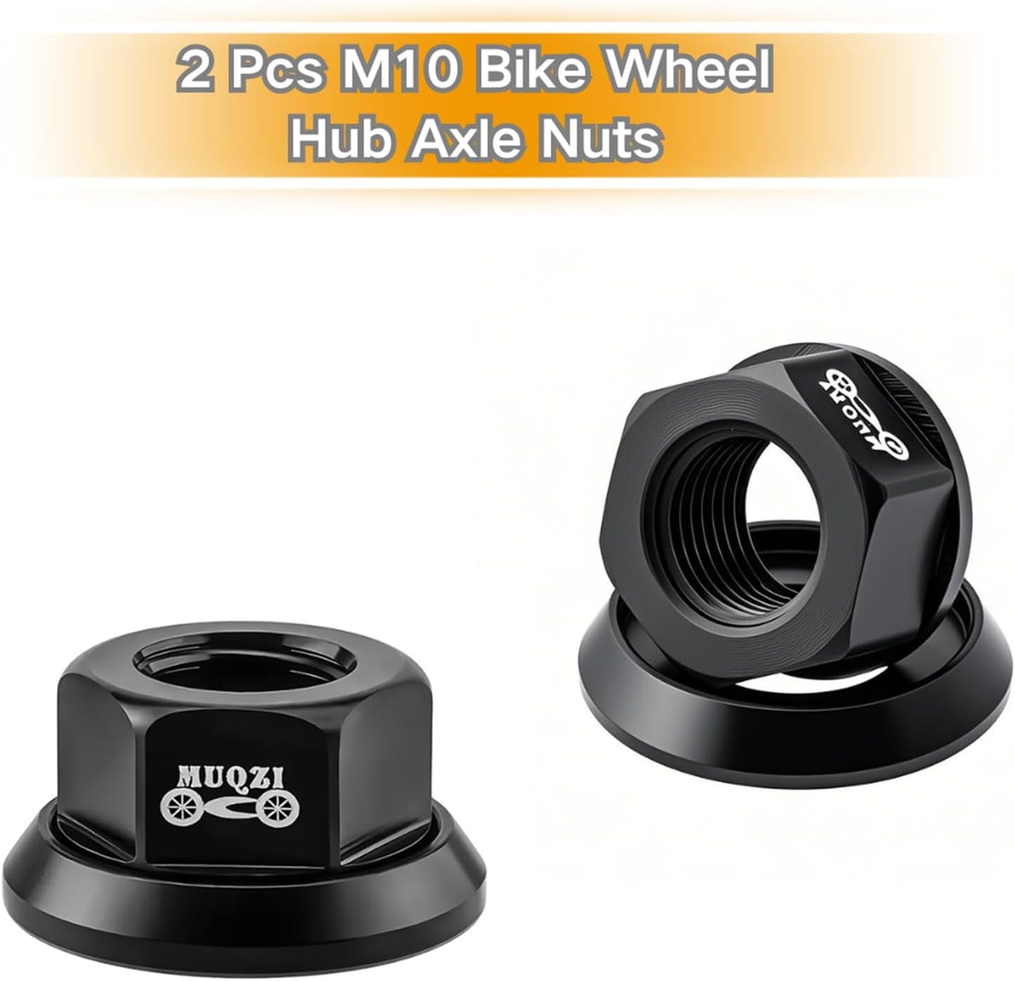 2Pcs M10 Bike Wheel Hub Axle Nuts 7075 Aluminum Alloy Bicycle Hub Flanged Axle Nuts Bike Parts Accessories for Front and Rear Bike Wheel