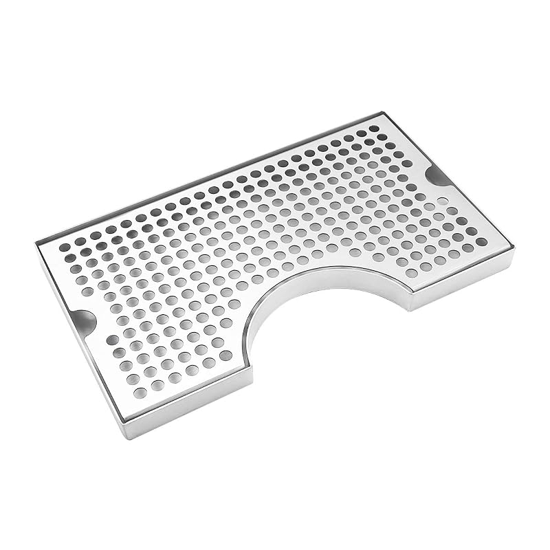Kegerator Beer Drip Tray - Stainless Steel with Non-Slip Pad, 11.8 x 6.9 x 0.78 in, Fits Single/Double/Triple Tap Towers - Drip Tray (Variation: Drip Tray)