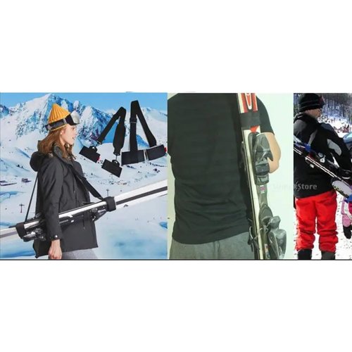 Skimate 2/4PCS Ski & Snowboard Carrier - Shoulder Strap & Binding Straps