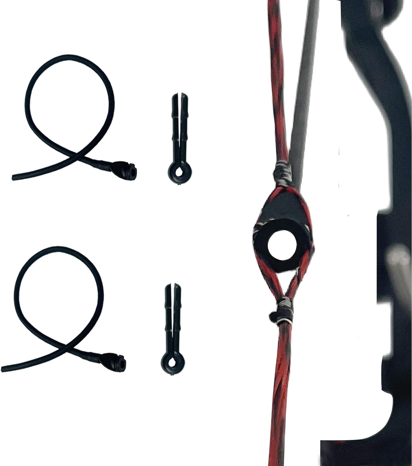 2Pcs Archery Peep Sight Compound Bow 3/16 Rubber Tube Peep Sight Bow String Tubing with Buckle for Hunting Shooting Targeting Accessories