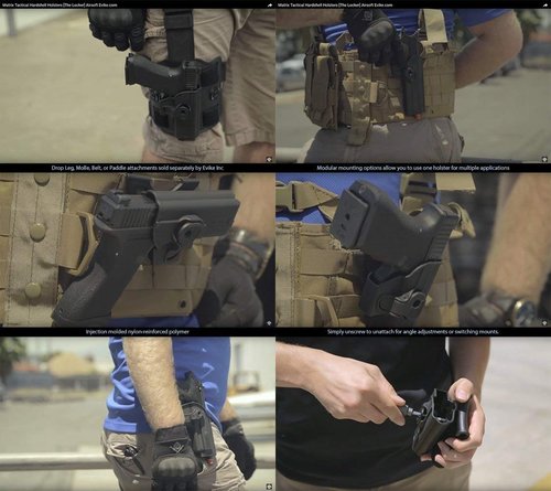 Evike Airsoft - EMG Matrix Hardshell Adjustable Holster for SAI BLU Series Airsoft Pistols (Color: Black/No Attachment)