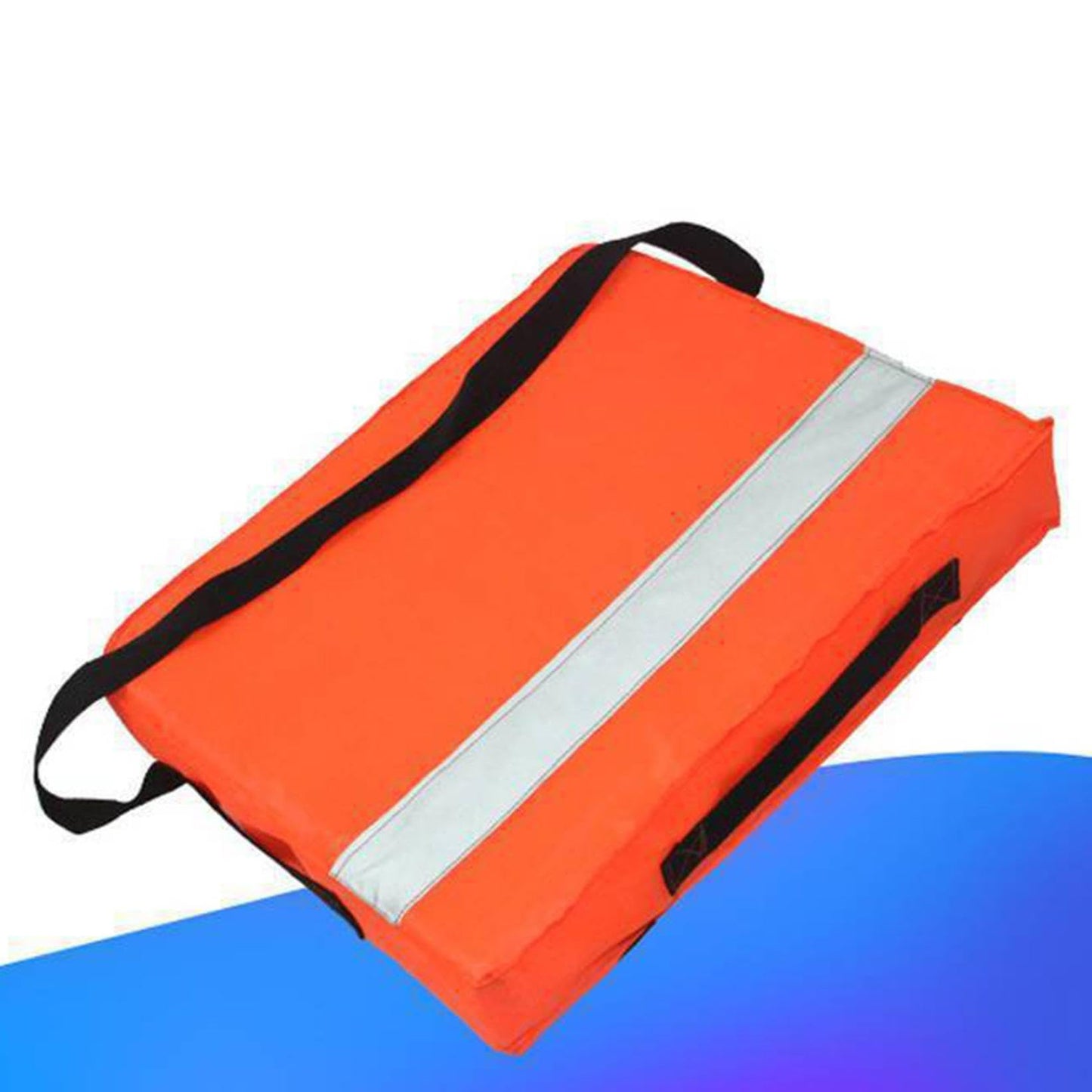 18x14in Boat Throwable Flotation Device, Waterproof Throwable Flotation Device Coast, Throwable Flotation Device with Strap, Emergency Marine Foam Flotation Cushion for Boating & Swimming (Orange)