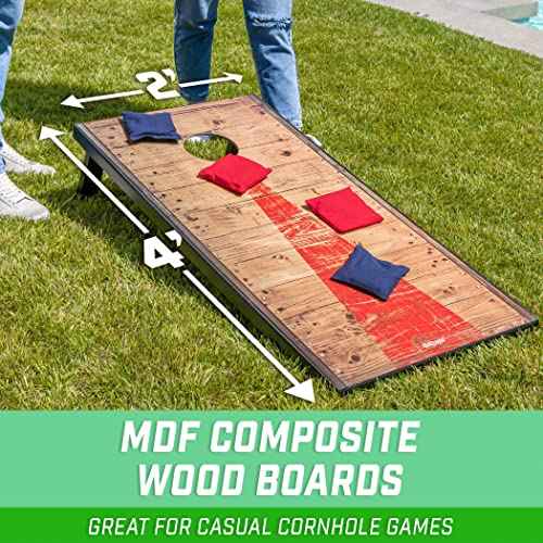 GoSports Portable Cornhole Sets, 8 Styles ? Choose 4 x 2 ft or 3 x 2 ft - Boards Include 8 Bean Bags, Travel Case, and Game Rules