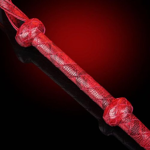 HHAura Leather Flogger, Leather Whip Single Tail Whip 1 Metre Length Braided Leather Rider for Equestrian Sports (Red)