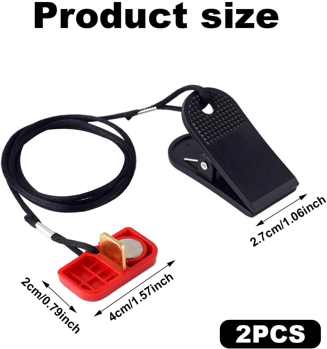 2pcs Treadmill Magnet Safety Key, Treadmill Safety Key Replacement Magnetic Safety Switch Treadmill Key for AFG Horizon T101 T102 T103 T202 T203 TR5.0 7.0AT T8S T7.1 Running Machines Accessories
