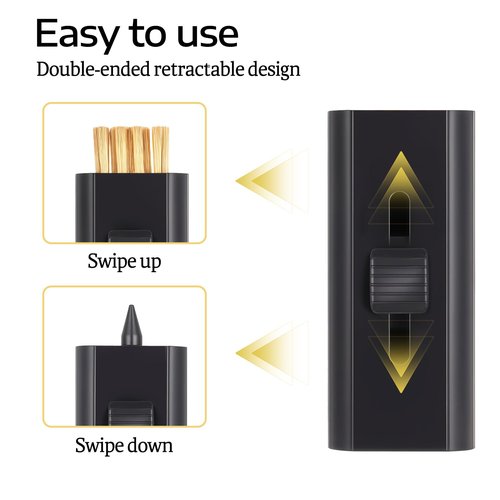 4Pcs Pocket Golf Club Brush Retractable Golf Wire Cleaner Brush Double-Sided Golfs Cleaning Brushes Tool Portable Golfs Club Bag Accessory for Men Women Golfer, Black