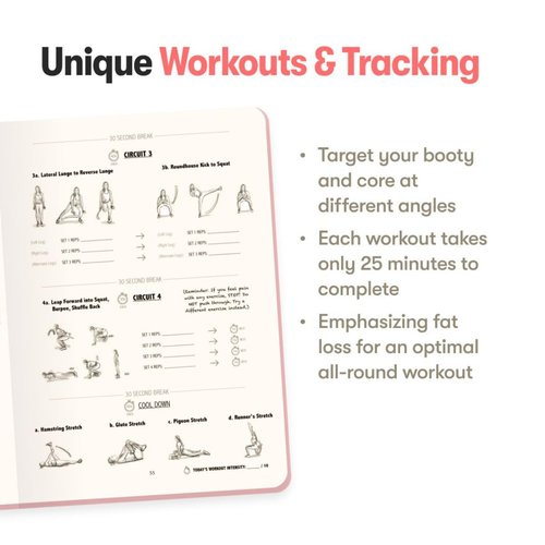 Badass Body Goals: Booty Shaping & Resistance Training Fitness Journal. 10-Week Circuit Training & Personal Resistance Training Program and Fitness Planner by Jennifer Cohen & Habit Nest.
