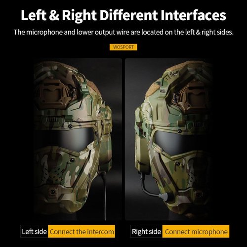 ROUASD Tactical Helmet for Mens, Black CS Helmet Protective Gear Built-in HD Headset & Anti-Fog Fan & Goggles, Adjustable 52-62cm for Airsoft & Hunting Outdoor Games