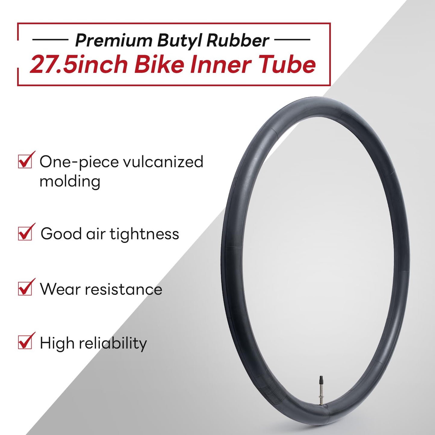 27.5x1.75/1.95/2.0/2.10/2.125 Bike Tube 27.5" Replacement Bicycle Inner Tube (Single) Reliable 27.5 x 1.75-2.125 Bike Inner Tube FV48mm Presta Valve for City/Road/Mountain Cycling Scenarios