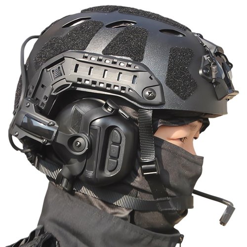 KLYso for Outdoor CS Paintball Hunting Cosplay Halloween Airsoft Military Fast Helmet, Game Sets with Tactical Headset & Goggles & Telescope Model (Color : BK1)