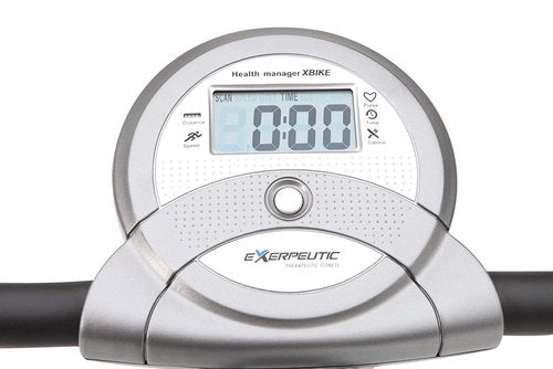 Exerpeutic Foldable Exercise Bike, 8 levels of Resistance Stationary Bicycle with Airsoft Seat, LCD Display to Track Distance, Calories, Time and Speed