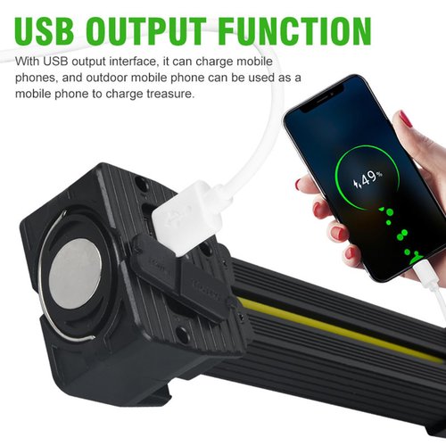 Gym Lamp for Posing, Portable Magnetic LED Flashlight with Hanging Hook, 7 Speed Dimming, 180 Degree Folding, USB Rechargeable Work Light, Camping Light for Bodybuilding, Photography, Outdoor