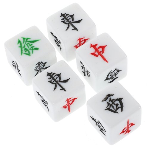 ERINGOGO 5pcs Portable Mahjong Dice Acrylic Dice Set Mahjong Wind for Party Game