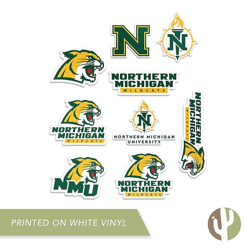 Northern Michigan Wildcats Sticker Sheet - Desert Cactus Official License Decal