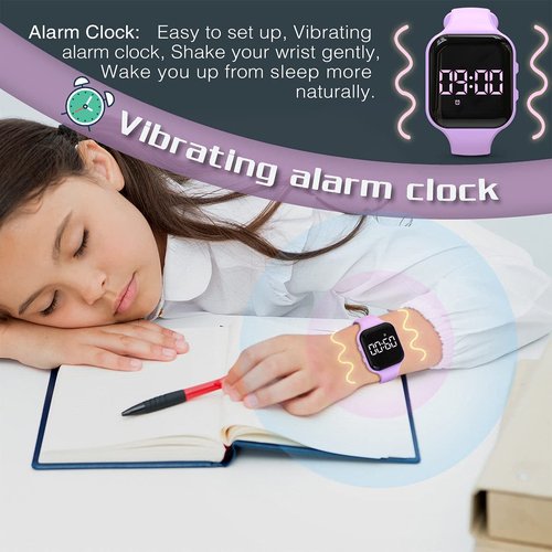 synwee Kids Digital Pedometer Watch, Waterproof, Sports Fitness Tracker,Vibrating Alarm Clock/Calendar, Great Gift for Children Teens Girl Boy(Green)