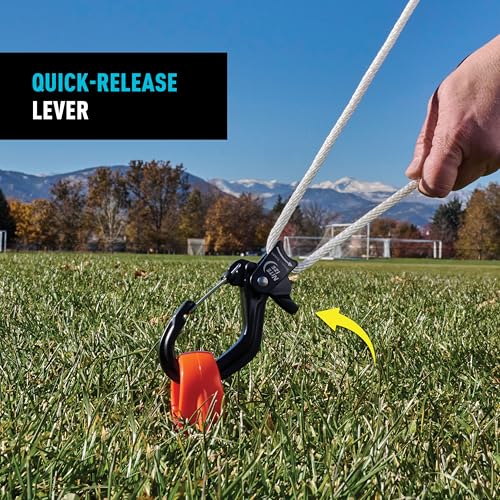Nite Ize CamJam SlideLock Rope Tightener & 10 ft Nylon Rope - Features Pull-to-Tighten Lock & Quick-Release Lever - 250 lb Working Load Limit - Fits Rope Sizes 3?6mm - Large