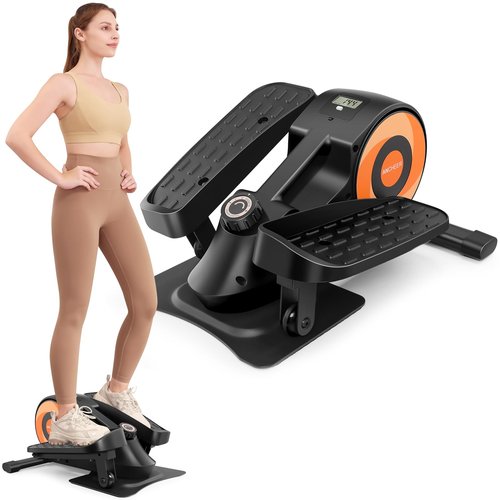 ANCHEER Under Desk Elliptical Exercise Machine,Standing or Seated Ellipse Leg Exerciser with 8 Level Resistance,Portable Exercise Equipment with LCD Display Monitor,Fully Assembled