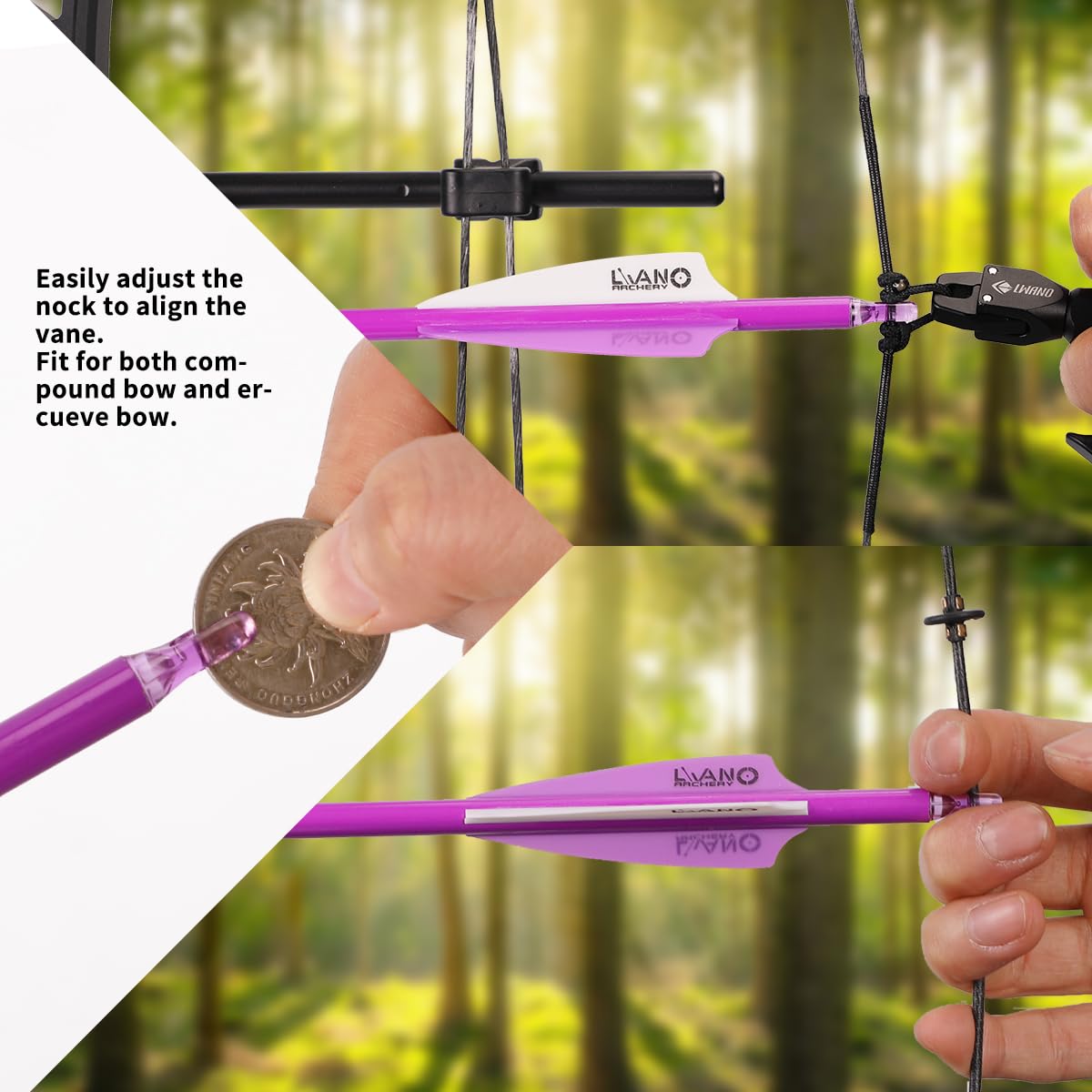 LWANO Carbon Arrow Archery 30inch Hunting Target Practice Arrows for Compound & Recurve Bow Spine 500 with Removable Tips (Pack of 12) (Purple, 31Inch)