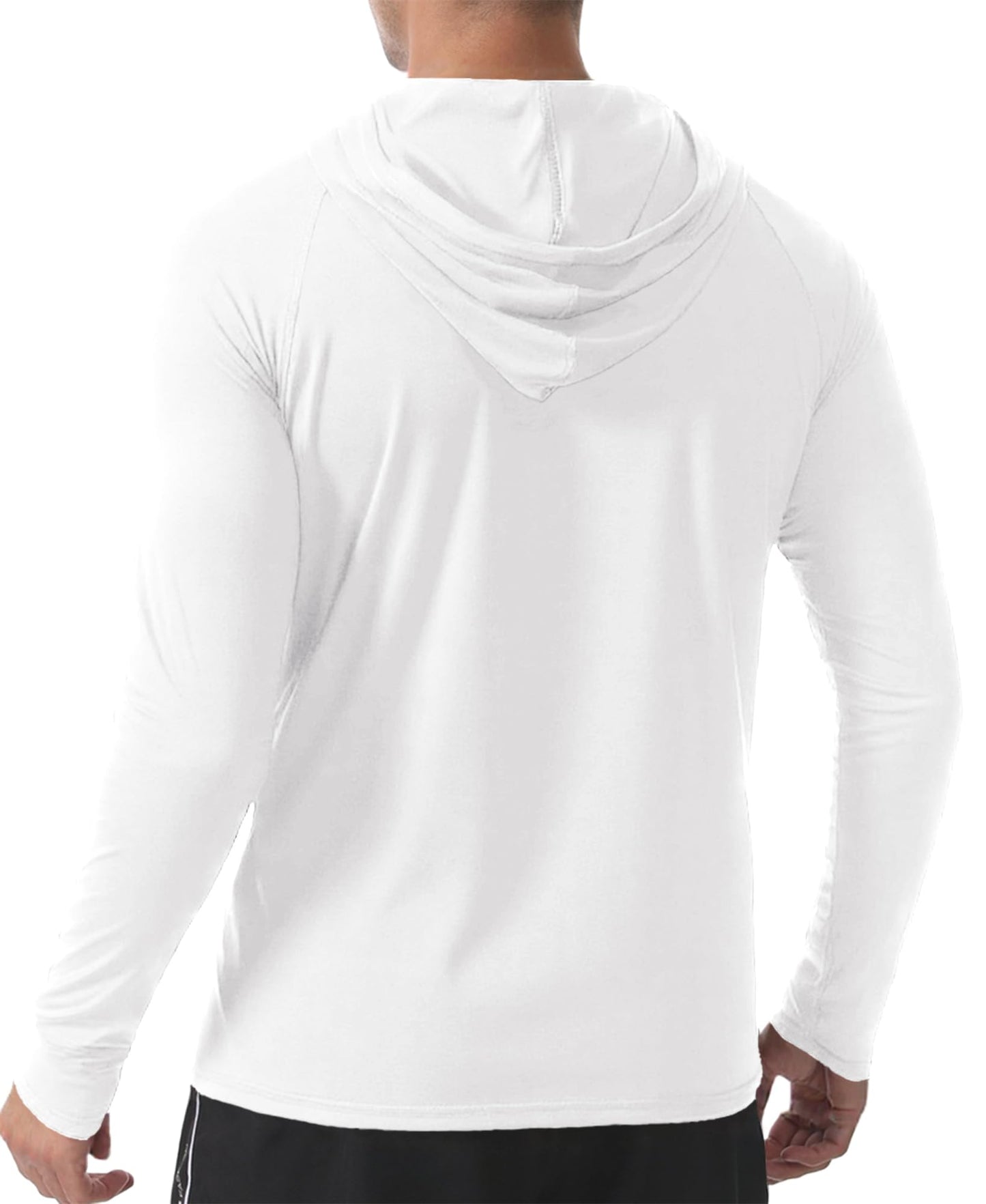 PLUMZJOY UPF 50+ Fishing Shirts for Men Long Sleeve Sun Protection Hoodie Shirt Lightweight Outdoor UV Hiking Shirts White M