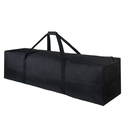 TOPDesign 1-Pack 46 Inch Extra Large Zippered Duffel Bag for Travel Camping Sports Equipment Storage, Waterproof Foldable Luggage Bag with Padded Handles (Black)
