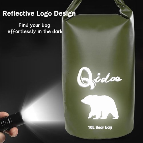 Qidoe Bear-Proof Food Bag Hanging System - 10L Waterproof Bear Bag with Pulley, Ropes, Hooks for Camping, Backpacking