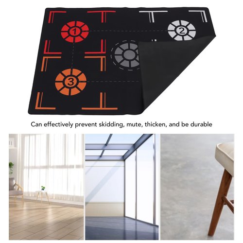 Alomejor Non Slip Dribble Silent Basketball Footstep Rubber Training Mat with Point Reminder for Immersive Training at Home
